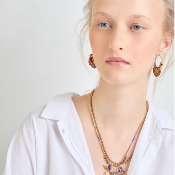 Colorful Statement Necklace with Gold Accents - Picture 4 of 4